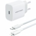 Зарядний пристрій Vention 1xUSB-C PD20W + cable USB-C to Lightning white (G17W0-EU)