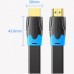 Кабель мультимедійний HDMI M to HDMI M 8.0m V2.0 4K60Hz PVC flat black Vention (AAKBK)
