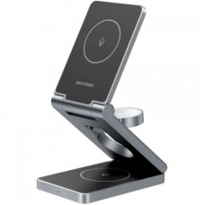 Зарядний пристрій Vention Magnetic Wireless Charger 15W 3-in-1 gray (FGFH0)