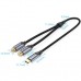 Кабель мультимедійний USB-C M to 2xRCA F 0.5m black Vention (BGVHD)
