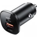Зарядное устройство Acefast 1xUSB-C PD20W + 1xUSB QC3.0 18W car adapter metal (6974316280330)