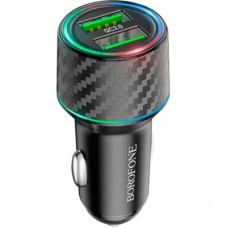 Зарядний пристрій BOROFONE 2xUSB QC3.0 36W car adapter black (6941991101205)
