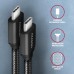 Дата кабель USB-C to USB-C 2.0m v3.2 Gen 1 PD 60W 3A black AXAGON (BUCM3-CM20AB)
