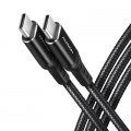 Дата кабель USB-C to USB-C 3.0m v3.2 Gen 1 PD 60W 3A black AXAGON (BUCM3-CM30AB)