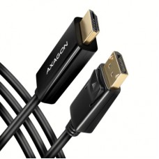 Кабель мультимедійний DisplayPort M to HDMI M 1.8m 4K30Hz black AXAGON (RVD-HI14C2)