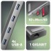 Концентратор AXAGON USB-C 9-in-1 4xUSB 3.2 + 2xUSB-C + HDMI + SD/TF + RJ45 1000Mbps + PD 100W black/gray (HMC-10HLS)