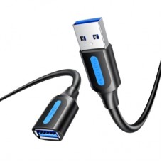 Дата кабель USB 3.2 AM/AF 1.5m 10Gbps PVC black Vention (CBOBG)