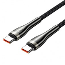 Дата кабель USB-C to USB-C 2.0m 5A nylon braided black Vention (CTYBH)