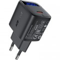 Зарядний пристрій Acefast USB-C 20W GaN with digital display black (6974316284413)