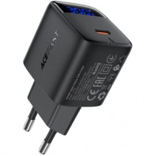 Зарядний пристрій Acefast USB-C 30W GaN + cable USB-C black (6974316284451)