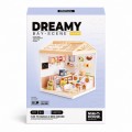 Конструктор Mini House румбокс серии Интерьер – Котокафе (свет) (8007)