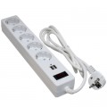 Сетевой фильтр питания Patron 1.8m + 2 USB 2.0, 2.1A, 5 роз. White (EXT-PN-SP-52-USB-W)