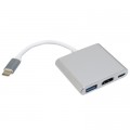 Концентратор Patron USB-C to HDMI + USB 3.0 + USB-C 0.1m black (ADAPT-PN-TYPE-C-HUB)