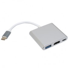 Концентратор Patron USB-C to HDMI + USB 3.0 + USB-C 0.1m black (ADAPT-PN-TYPE-C-HUB)