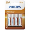 Батарейка Philips AA R6 LongLife Zinc Carbon * 4 (R6L4B/10)