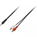 Кабель мультимедийный Jack 3.5mm M to 2xRCA M 3.0m Piko (1283126473906)