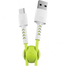 Дата кабель USB 2.0 AM to USB-C 1.0m Soft white/lime Pixus (4897058531169)