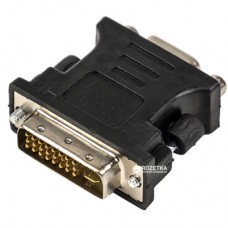 Переходник VGA to DVI-I (24+5 pin), черный PowerPlant (CA910892)