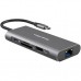 Концентратор PowerPlant USB-C to 2xUSB 3.0, 1xUSB 2.0, 1xType-C (PD), HDMI, SD, RJ45 (CA913497)