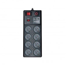 Сетевой фильтр питания REAL-EL RS-8F USB CHARGE 3m, black (EL122300004)
