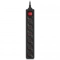 Мережевий фільтр живлення REAL-EL RS-6 Protect M 1.8m, black (EL122300032)