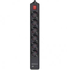 Мережевий фільтр живлення REAL-EL RS-PROTECT 605 3m, black (EL122300041)