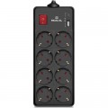 Мережевий фільтр живлення REAL-EL RS-PROTECT 805 3m, black (EL122300043)