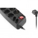 Мережевий фільтр живлення REAL-EL RS-Protect 505, 1.8m, black (EL122300044)