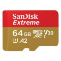 Карта памяти SanDisk 64GB microSDXC UHS-I U3 V30 A2 Extreme (SDSQXAH-064G-GN6GN)