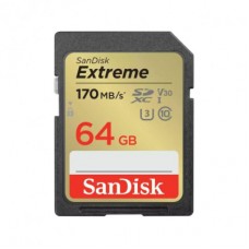 Карта пам'яті SanDisk 64GB SD class 10 UHS-I U3 V30 Extreme (SDSDXV2-064G-GNCIN)