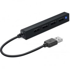 Концентратор Speedlink SNAPPY SLIM USB Hub, 4-Port, USB 2.0, Passive, Black (SL-140000-BK)