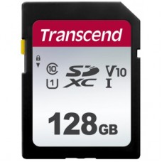 Карта памяти Transcend 128GB SDXC class 10 UHS-I U1 V10 (TS128GSDC300S)