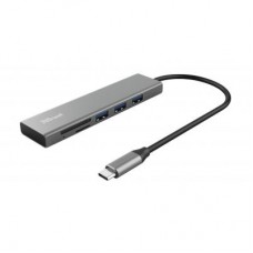 Концентратор Trust HALYX FAST 3USB+CARD READER USB-C ALUMINIUM (24191_TRUST)