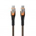 Дата кабель USB-C to USB-C 0.75m v3.2 240W Rugged double braided nylon black+orange UAG (9B4415114097)