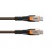 Дата кабель USB-C to USB-C 0.75m v3.2 240W Rugged double braided nylon black+orange UAG (9B4415114097)