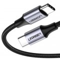 Дата кабель USB-C to USB-C 1.0m US261 3A Alum. Braid Gray\Black Ugreen (50150)
