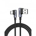 Дата кабель USB 2.0 AM to Type-C 1.0m US176 Both Angled 3A (Black) Ugreen (20856)
