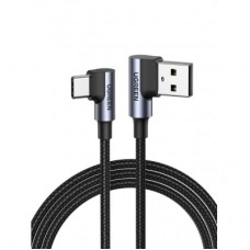 Дата кабель USB 2.0 AM to Type-C 1.0m US176 Both Angled 3A (Black) Ugreen (20856)