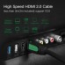 Кабель мультимедийный HDMI to HDMI 1.0m HD101 Round (Yellow/Black) Ugreen (10115)