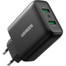 Зарядний пристрій Ugreen CD161 36W 2xUSB QC 3.0 Charger (Black) (10216)