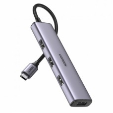 Концентратор Ugreen 4-port 1m USB 2.0 CM473 gray (20841)