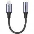 Перехідник Lightning to 3.5mm 10cm Headphone Jack Adapter Model US211 gray Ugreen (30756)