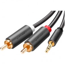 Кабель мультимедійний AUX 3.5mm TRS to RCAx2 M/M 1.0m AV102 Black Ugreen (10772)