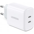 Зарядний пристрій Ugreen 2xUSB 40W PD (2xType-C) PD CD243 White (10343)