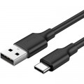 Дата кабель USB 2.0 AM to USB-C 0.5m 3.0A (18W) Nickel Plating US287 Black Ugreen (60115)