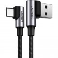 Дата кабель USB 2.0 AM to USB-C 0.5m 3A 90° corner US176 black Ugreen (20855)