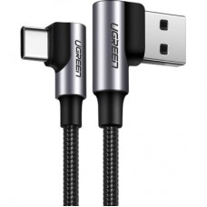 Дата кабель USB 2.0 AM to USB-C 0.5m 3A 90° corner US176 black Ugreen (20855)