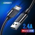 Дата кабель USB 2.0 AM to Micro 5P 3.0m 2A US289 black Ugreen (60827)
