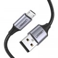 Дата кабель USB 2.0 AM to Micro 5P 1.5m 2A US290 black Ugreen (60147)