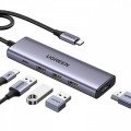 Порт-репликатор Ugreen Dock CM511 5in1 USB3.1 Type-C --> HDMI 60Hz/3xUSB-А 3.0/Type-C/PD 100W (15597)